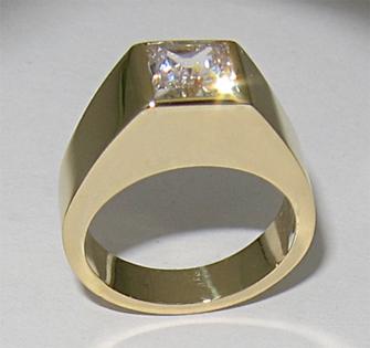 Gemstone set in plate ring